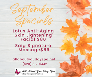 September 2022 Specials at All About You Day Spa - Green Valley